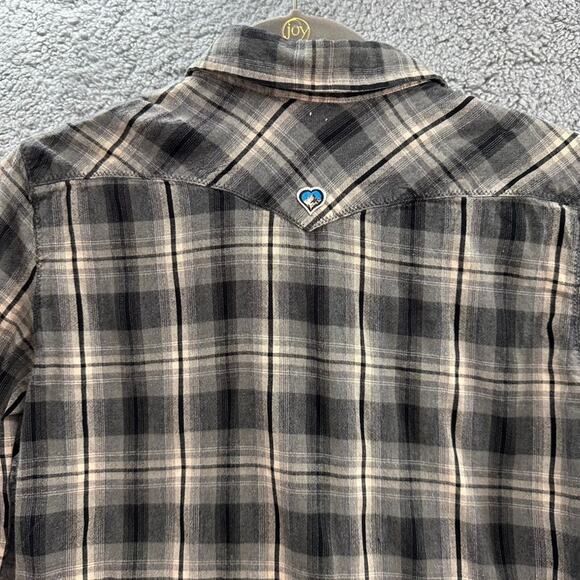 Kuhl Women's Medium Western Plaid Shirt Pearl Snaps Long Sleeves Soft Comfort - Picture 11 of 13